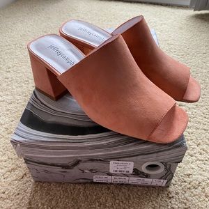 NWT Jeffrey Campbell Coral Suede Slides Size 6